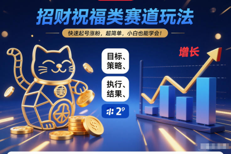 招财祝福类赛道玩法，快速起号涨粉，超简单，小白也能学会！-风淘社