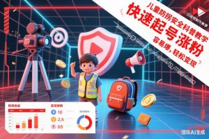 儿童防拐安全科普知识视频制作教学，快速起号涨粉，容易爆，轻松变现-风淘社