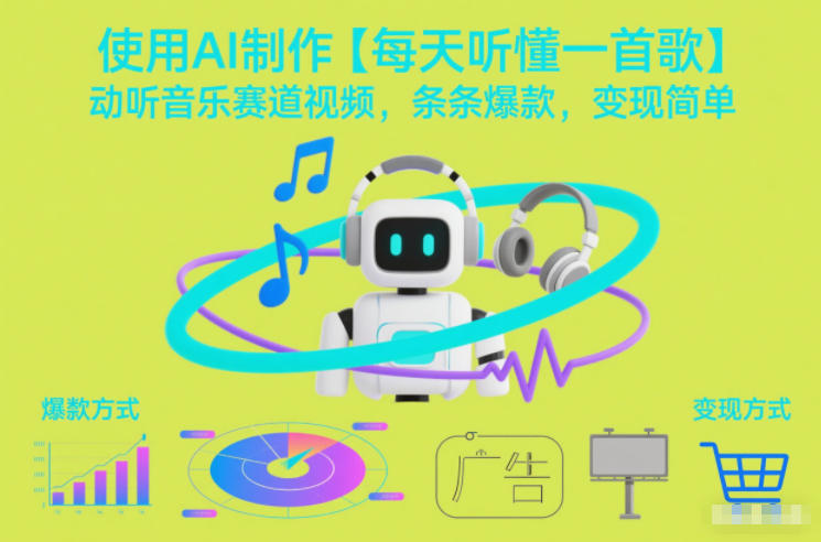 使用AI制作【每天听懂一首歌】动听音乐赛道视频，条条爆款，变现简单-风淘社