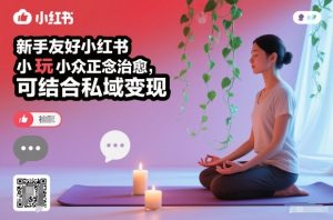 新手友好小红书小众正念治愈，玩法简单，可结合私域变现-风淘社