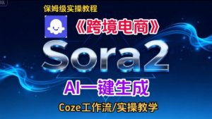 Sora2生成《跨境电商》英文短视频，实操搭建教学课，通俗易懂，包教包会-风淘社