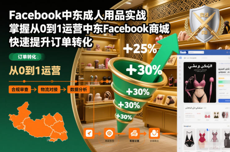 Facebook中东成人用品实战,掌握从0到1运营中东Facebook商城,快速提升订单转化-风淘社