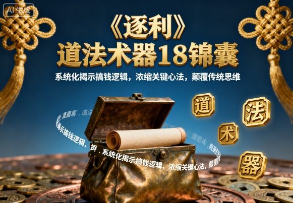 《逐利》道法术器18锦囊,系统化揭示搞钱逻辑,浓缩关键心法,颠覆传统思维(更新)-风淘社