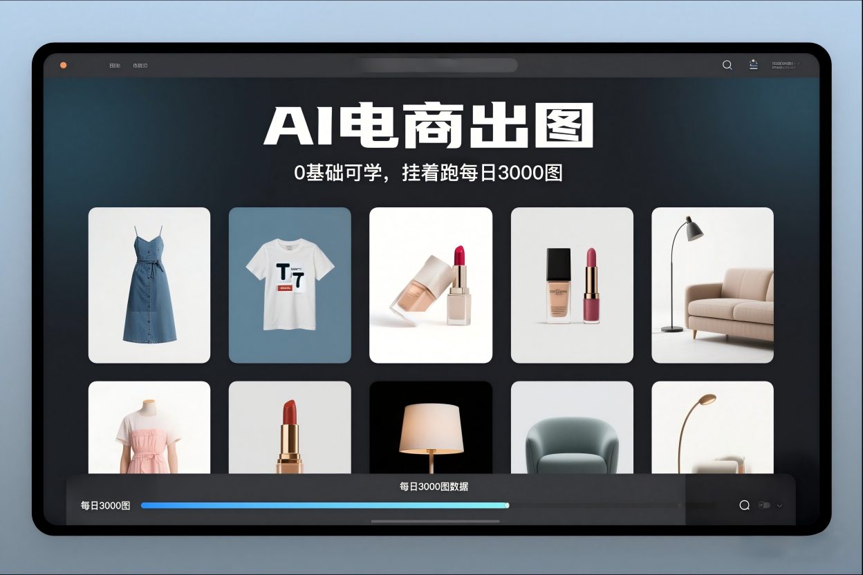 AI电商出图,0基础可学,挂着跑每日3000图-风淘社
