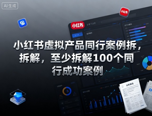 小红书虚拟产品同行案例拆解,至少拆解100个同行成功案例(完结)-风淘社