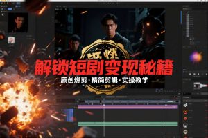 短剧拉新之原创燃剪精简剪辑实操课，解锁短剧变现秘籍-风淘社
