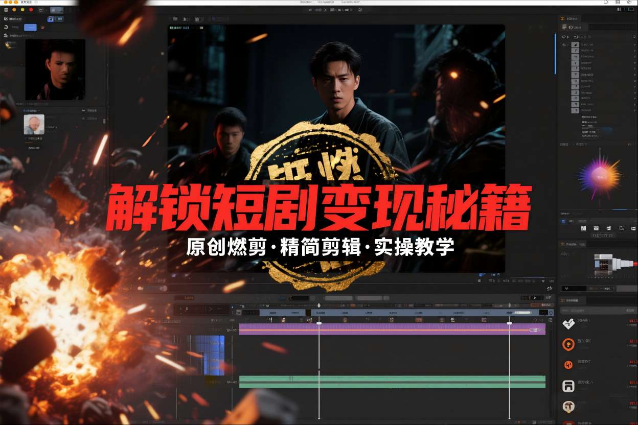 短剧拉新之原创燃剪精简剪辑实操课,解锁短剧变现秘籍-风淘社