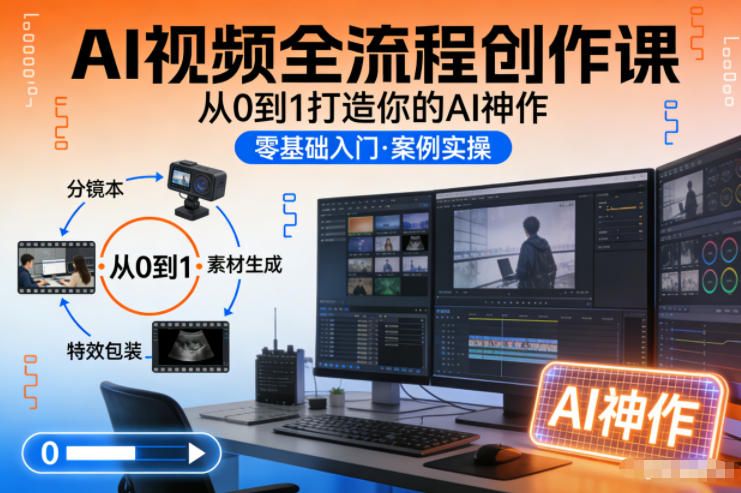 AI视频全流程创作课，从0到1打造你的AI神作-风淘社