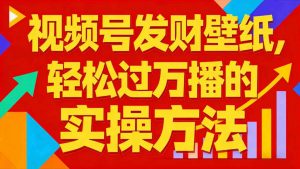 视频号发财壁纸，轻松过万播的实操方法，新手闭眼入局也能分一杯羹-风淘社