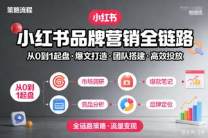 小红书品牌营销全链路，从0到1起盘、爆文打造、团队搭建到高效投放的全链路策略-风淘社
