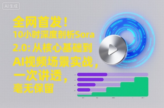 全网首发！10小时深度剖析Sora 2.0：从核心基础到AI视频场景实战，一次讲透，毫无保留-风淘社