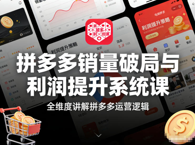 拼多多销量破局与利润提升系统课,全维度讲解拼多多运营逻辑-风淘社