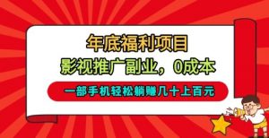 年底福利项目，影视推广副业，一部手机轻松躺入几十上百【揭秘】-风淘社
