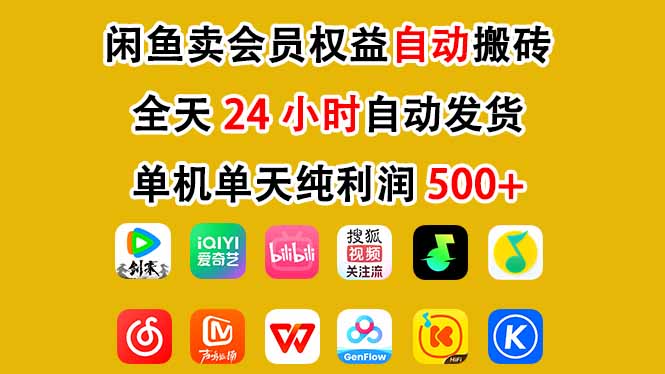 闲鱼卖会员权益，一部手机日入5张+，无需囤货全程24小时自动托管-风淘社