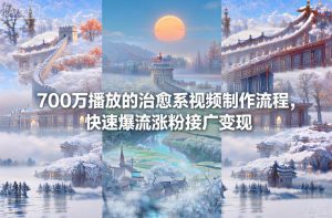 700万播放的治愈系视频制作流程，快速爆流涨粉接广变现-风淘社