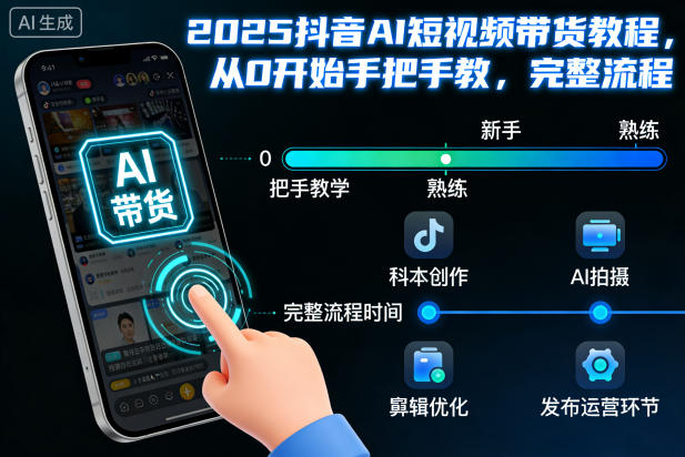 2025抖音AI短视频带货教程,从0开始手把手教,完整流程-风淘社