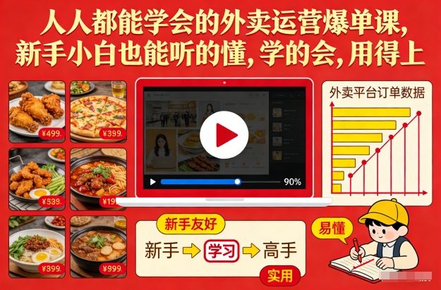 人人都能学会的外卖运营爆单课,新手小白也能听的懂,学的会,用得上-风淘社