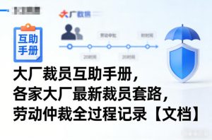 大厂裁员互助手册，各家大厂最新裁员套路，劳动仲裁全过程记录【文档】-风淘社