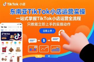 东南亚TikTok小店运营实操,一站式掌握TikTok小店运营全流程,只教能立即上手的实操动作-风淘社