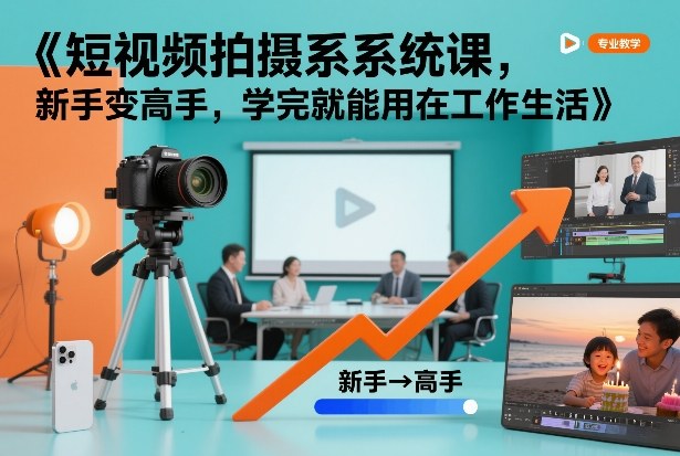 短视频拍摄系统课，新手变高手，学完就能用在工作生活-风淘社