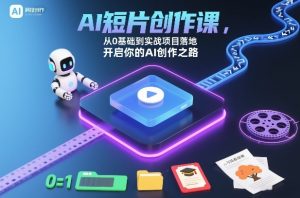 AI短片创作课,从0基础到实战项目落地,开启你的AI创作之路-风淘社