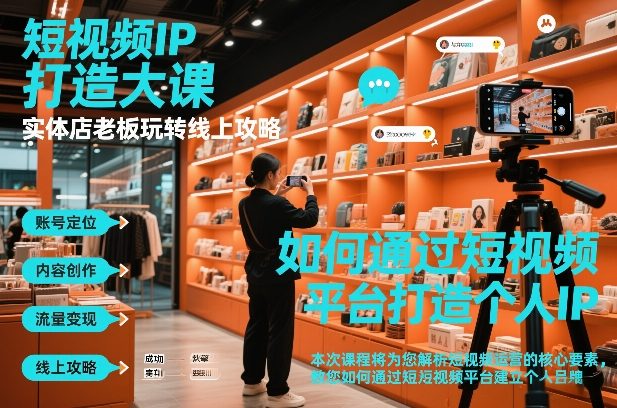 短视频ip打造大课,实体店老板玩转线上攻略-风淘社
