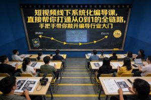 短视频线下系统化编导课,直接帮你打通从0到1的全链路,手把手带你敲开编导行业大门-风淘社