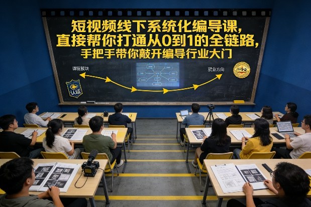 短视频线下系统化编导课,直接帮你打通从0到1的全链路,手把手带你敲开编导行业大门-风淘社