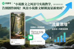 小说推文之风景号实战教学,告别创作困境!风景小说推文解锁流量新密码-风淘社