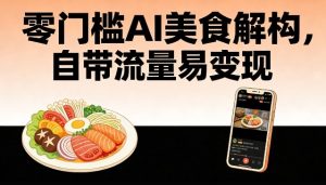 零门槛AI美食解构，自带流量易变现-风淘社