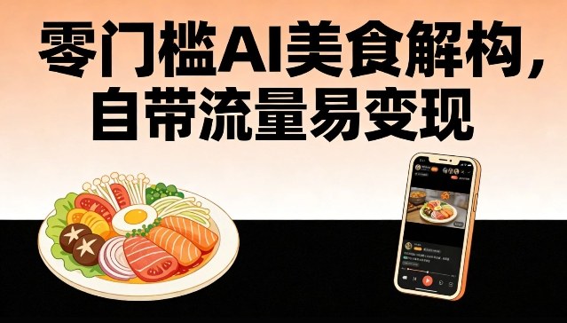 零门槛AI美食解构,自带流量易变现-风淘社