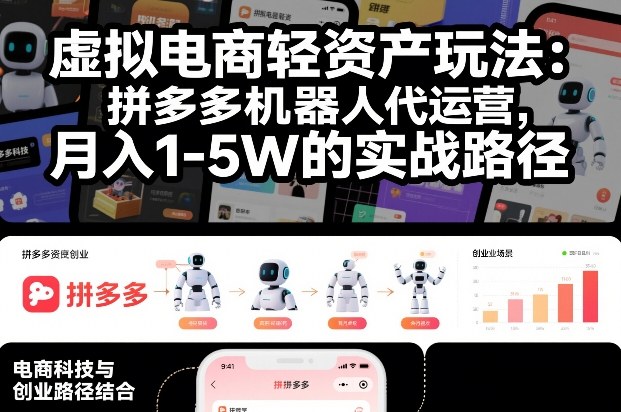 虚拟电商轻资产玩法:拼多多机器人代运营,月入1-5W的实战路径【揭秘】-风淘社