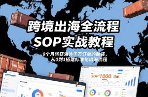跨境出海全流程全盘托出SOP实战教程，9个月斩获海外千万订单的路径，从0到1搭建标准化出海流程-风淘社