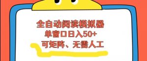 全自动阅读模拟器,单窗口50+靠高效流量获取收益,无需人工,可矩阵操作【揭秘】-风淘社