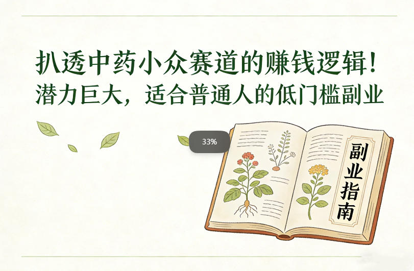 扒透中药小众赛道的賺米逻辑,潜力巨大,适合普通人的低门槛副业-风淘社