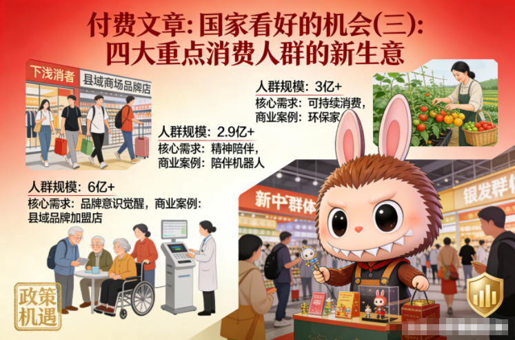 付费文章:国家看好的机会(三):四大重点消 费人群的新生意-风淘社