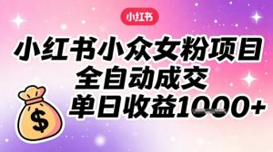 小红书小众女粉项目，全自动成交，单日收益多张-风淘社