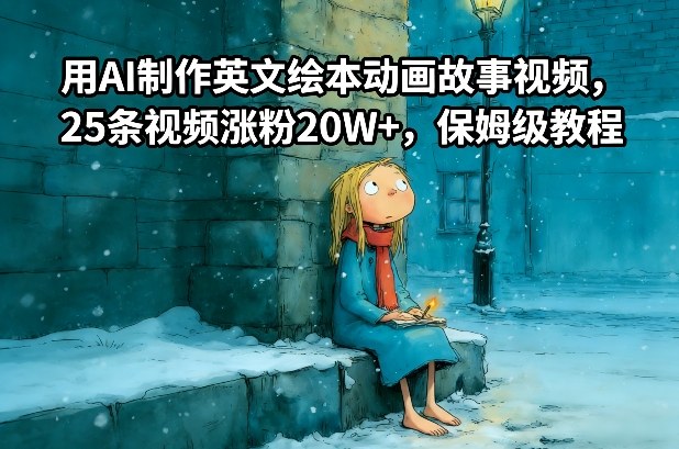 用AI制作英文绘本动画故事视频,25条视频涨粉20W+,保姆级教程-风淘社