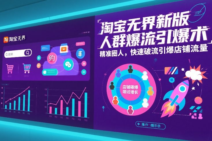 淘宝无界新版人群爆流引爆术,精准圈人,快速破流引爆店铺流量-风淘社