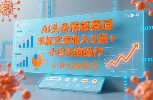 AI头条情感赛道,单篇文章收入5张+,小白无脑操作-风淘社
