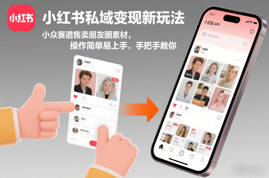 小红书私域变现新玩法，小众赛道售卖朋友圈素材，操作简单易上手，手把手教你-风淘社