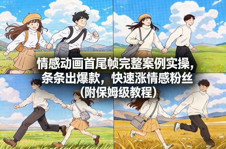 情感动画首尾帧完整案例实操,条条出爆款,快速涨情感粉丝(附保姆级教程)-风淘社