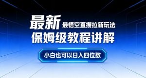 最新最悟空直搜拉新玩法保姆级教程讲解，小白也可以日入四位数-风淘社