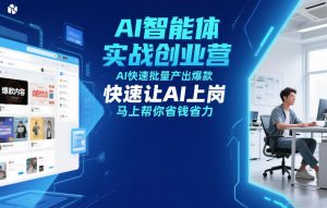 AI智能体实战创业营12月23-25号线下课,AI快速批量产出爆款,快速让AI上岗,马上帮你省钱省力-风淘社