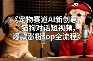 宠物赛道AI新创意,猫狗对话短视频,爆款涨粉sop全流程-风淘社