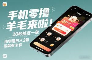 手机零撸薅羊毛来啦!20秒搞定一单,纯零撸日入2张,做就有米拿【揭秘】-风淘社