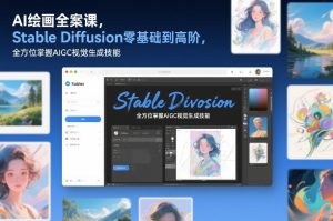 AI绘画全案课,Stable Diffusion零基础到高阶,全方位掌握AIGC视觉生成技能-风淘社