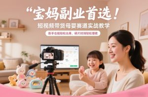 宝妈副业首选!短视频带货母婴赛道实战教学,新手也能轻松出单,碎片时间轻松增收-风淘社
