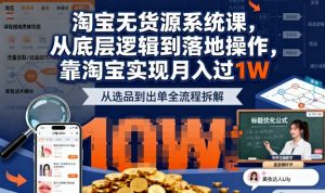 2025最新淘宝无货源系统课,从底层逻辑到落地操作,靠淘宝实现月入过1W(更新)-风淘社