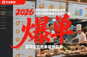 2026餐饮店铺外卖商家必修课,帮你彻底搞懂线上运营的门道,实实在在把单量做起来-风淘社
